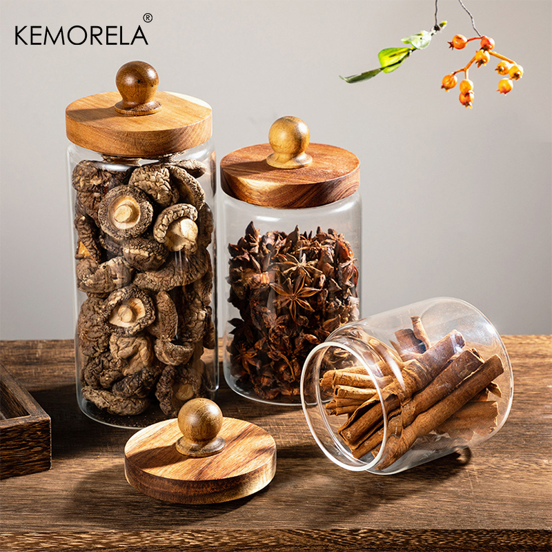 Meal Prep Oatmeal Jars - KEMORELA Coffee Bean Containers Airtight Food