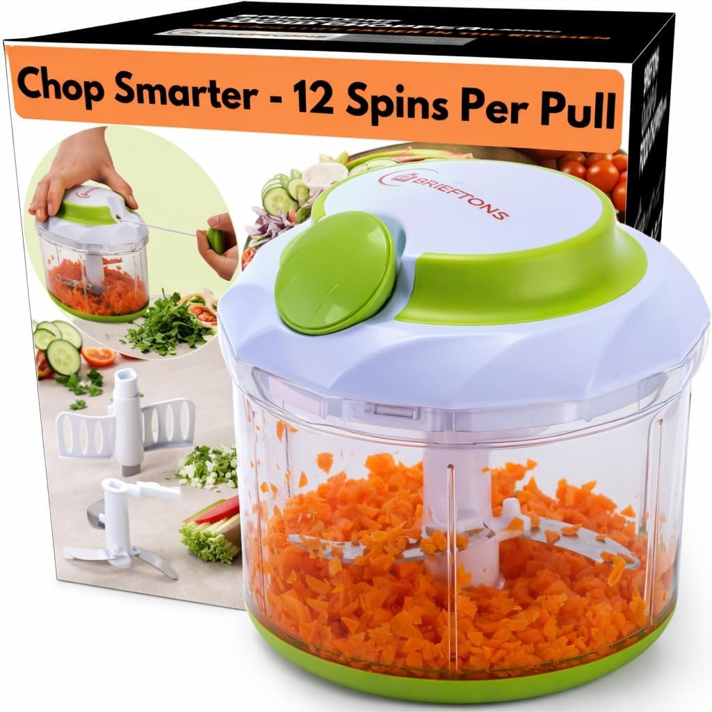 Veggie Chopper Cup - Manual Food Chopper, 4-Cup Hand Pull