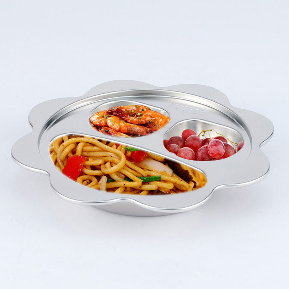 Meal Prep Healthy Breakfast - Premium Stainless Steel Divided Plate for