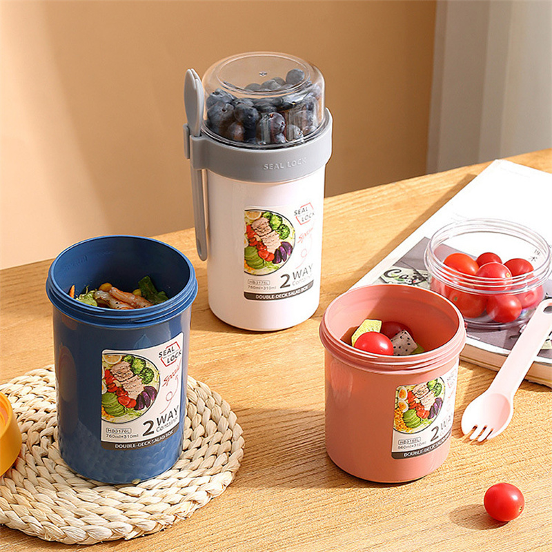 Meal Prep Oatmeal Jars - Portable Overnight cup Salad Cups Container
