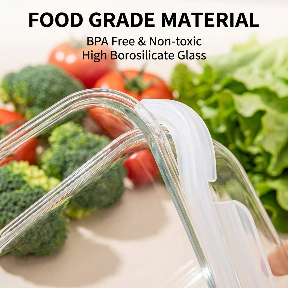 Meal Prep Containers - Premium White Glass Food Container –