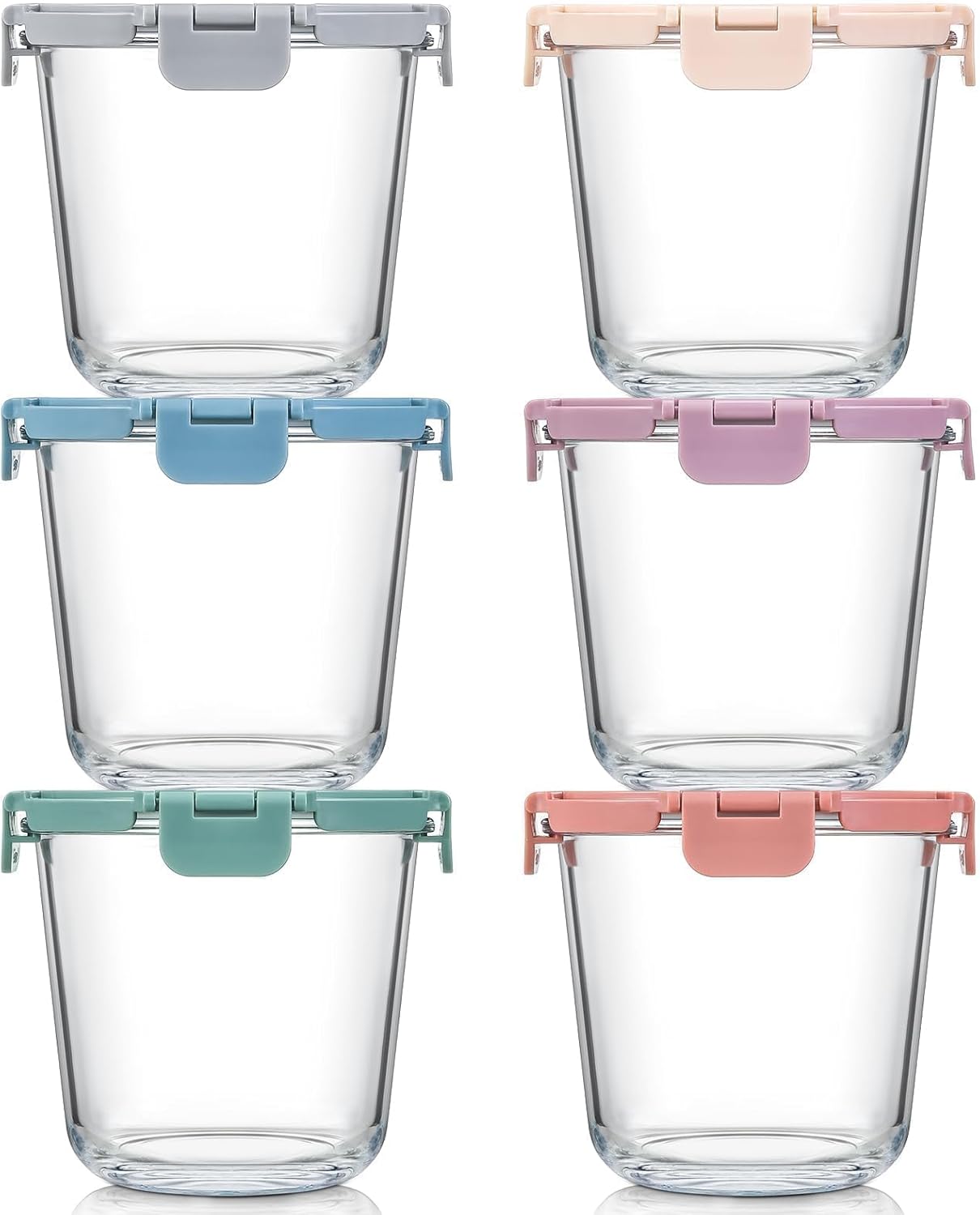Meal Prep Containers - [UPGRADED LID] 6 Sets 3 Cup/24oz