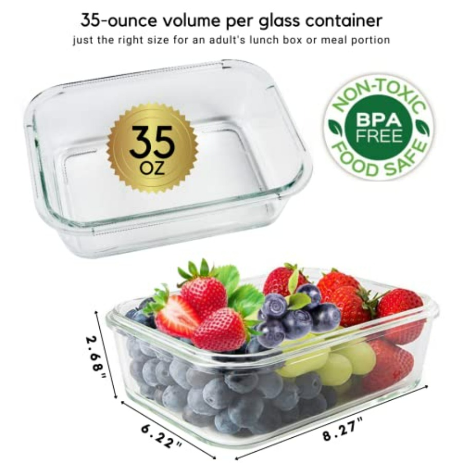 Glass Meal Prep Containers: 5  - Meal Prep Containers recensie en prijs