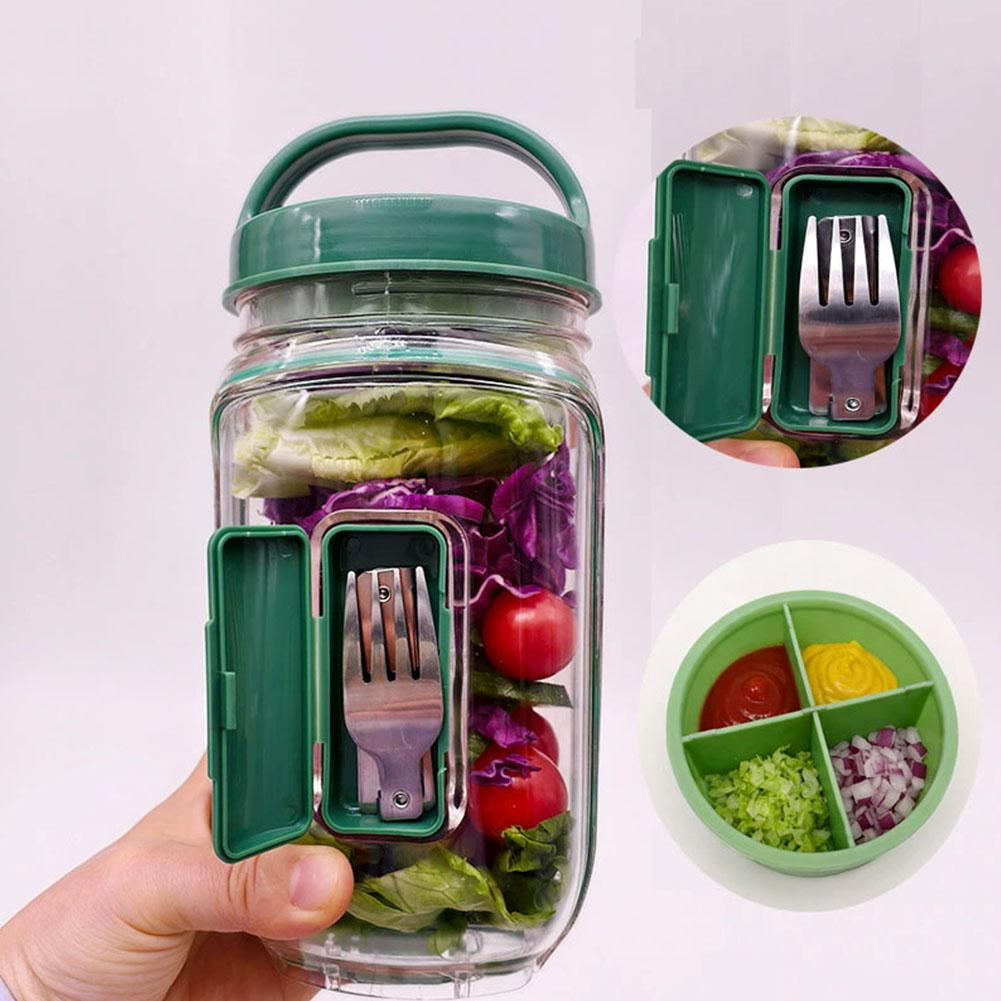 Portable Salad Container Jar w - Meal Prep Containers recensie en prijs