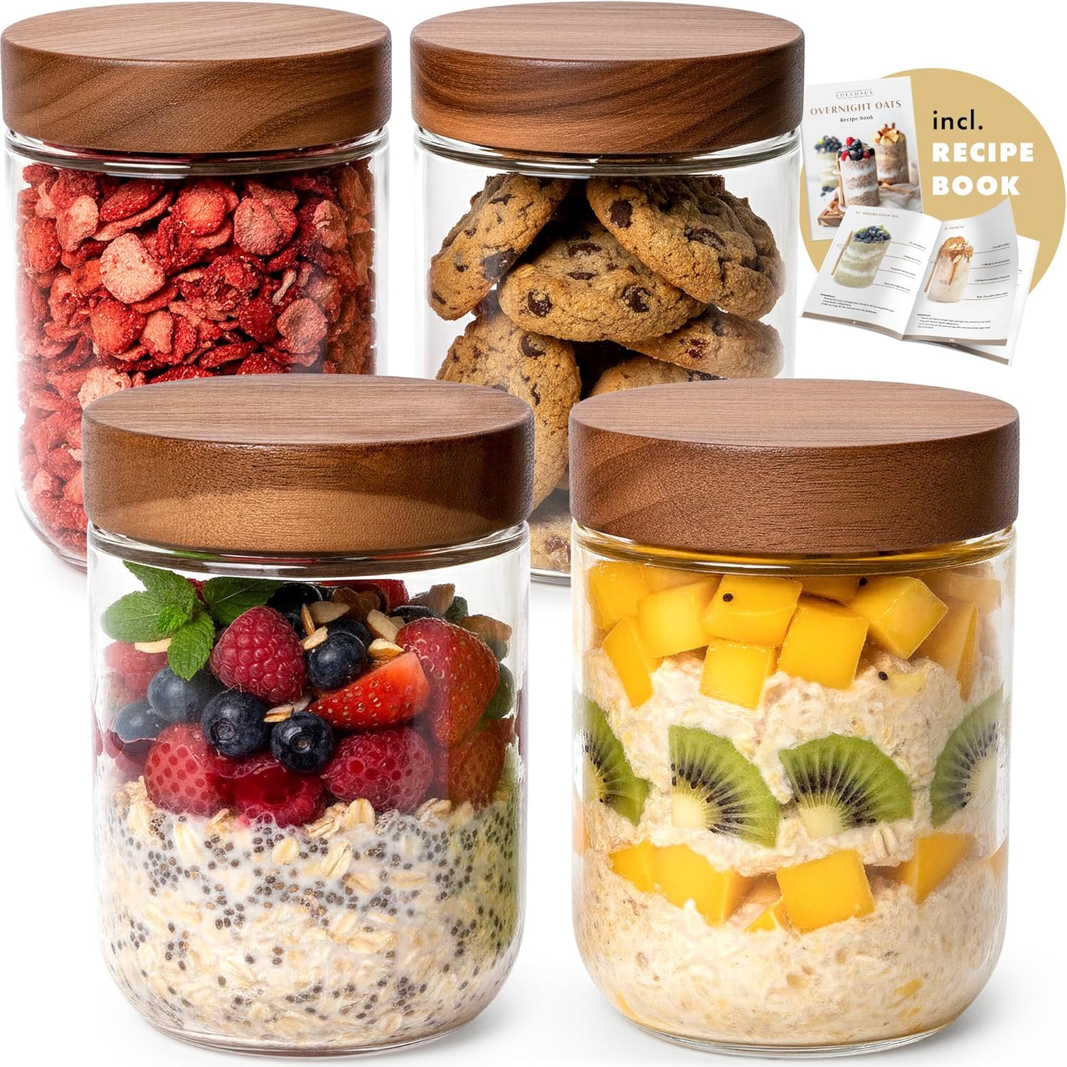 Overnight Oats Containers with - Meal Prep Oatmeal Jars recensie en prijs