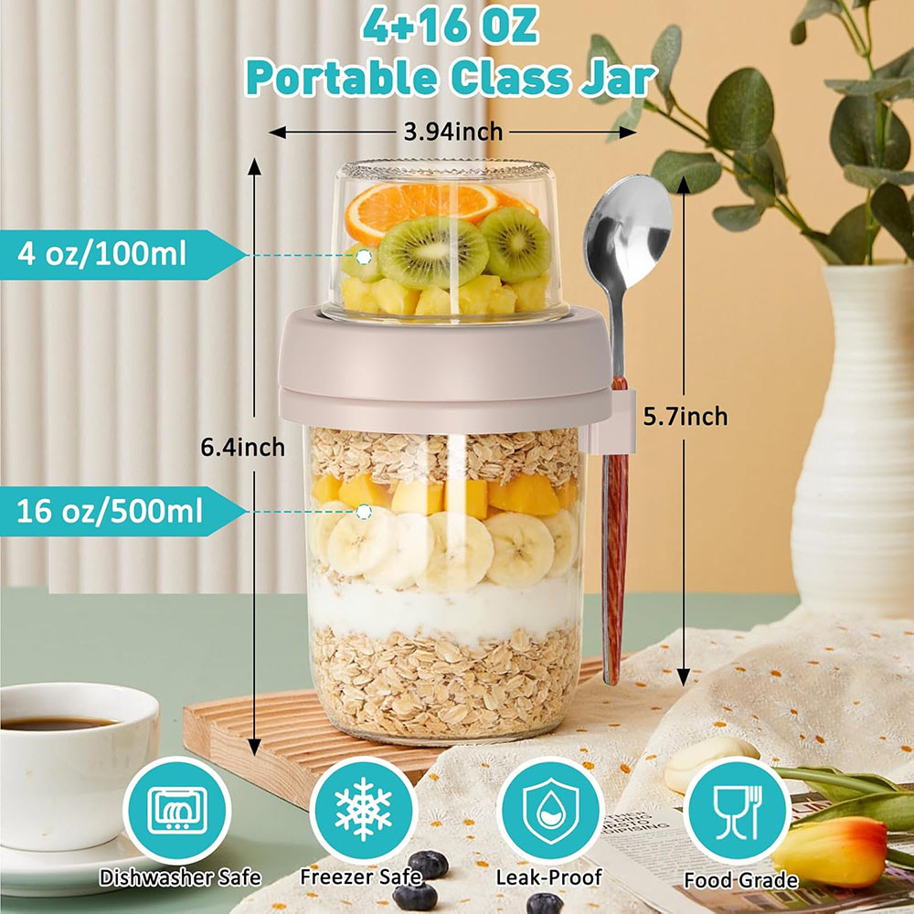Overnight Oats Containers with - Meal Prep Oatmeal Jars recensie en prijs