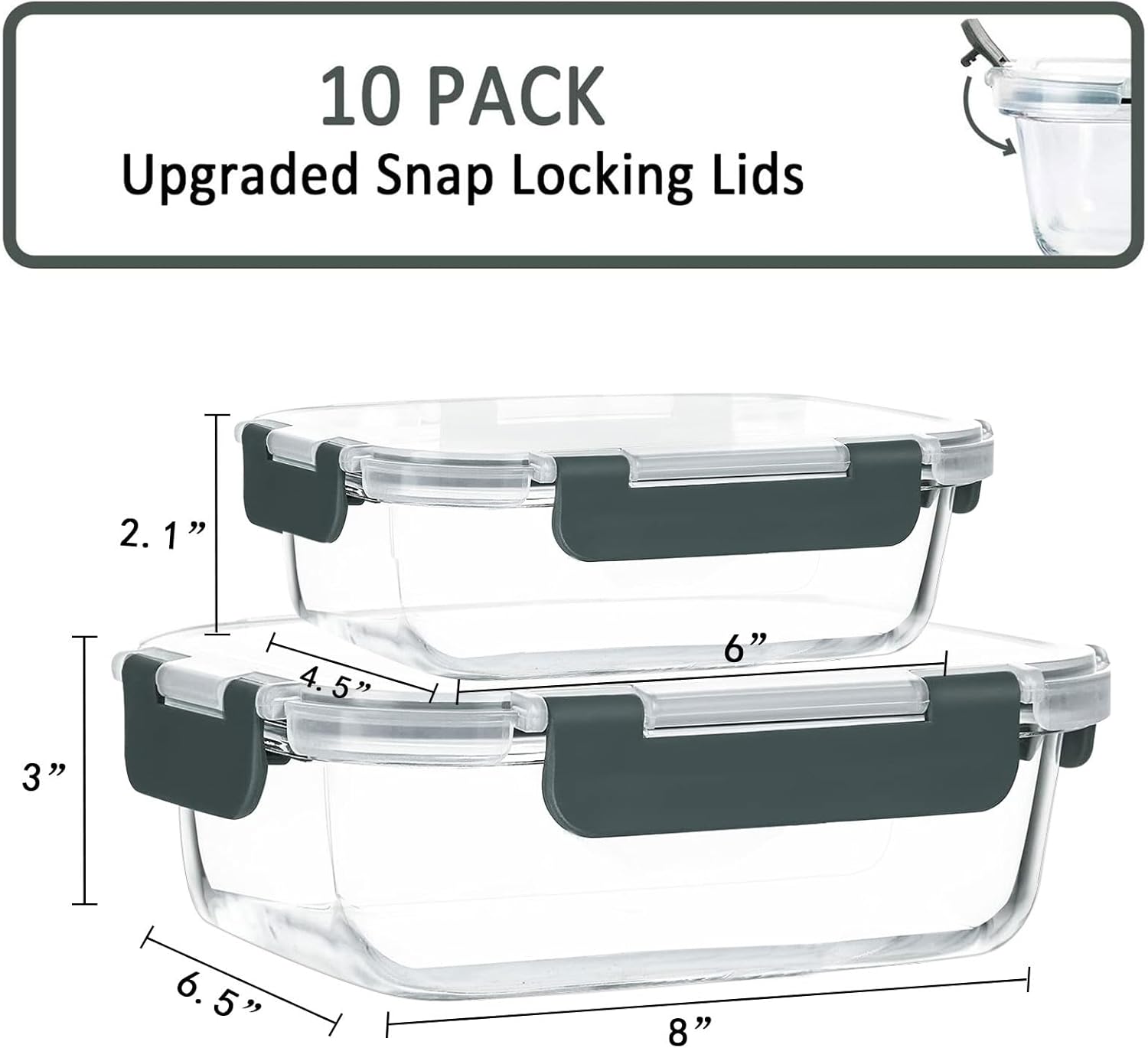 10-Pack Glass Meal Prep Contai - Meal Prep Containers recensie en prijs