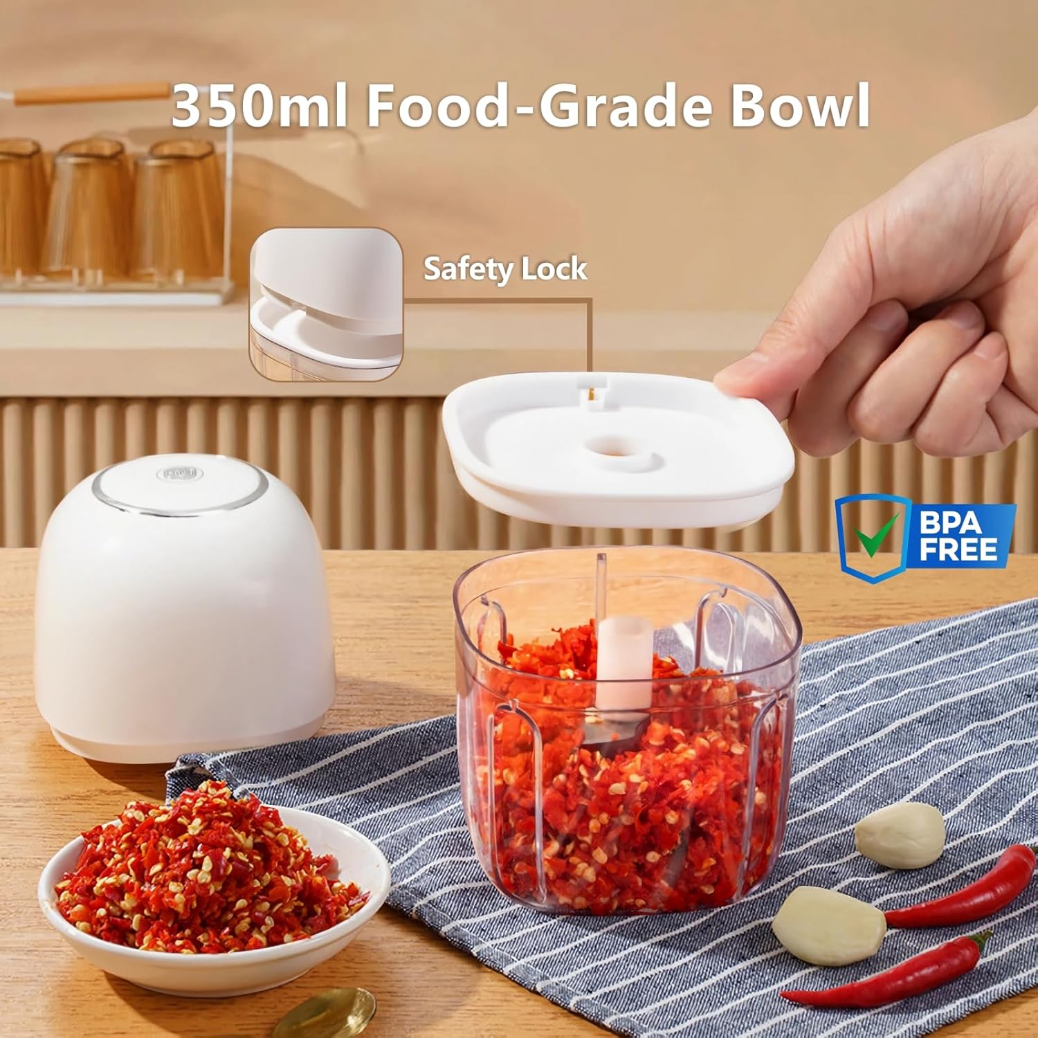 Wireless Food Chopper Mini, 35 - Veggie Chopper Cup recensie en prijs