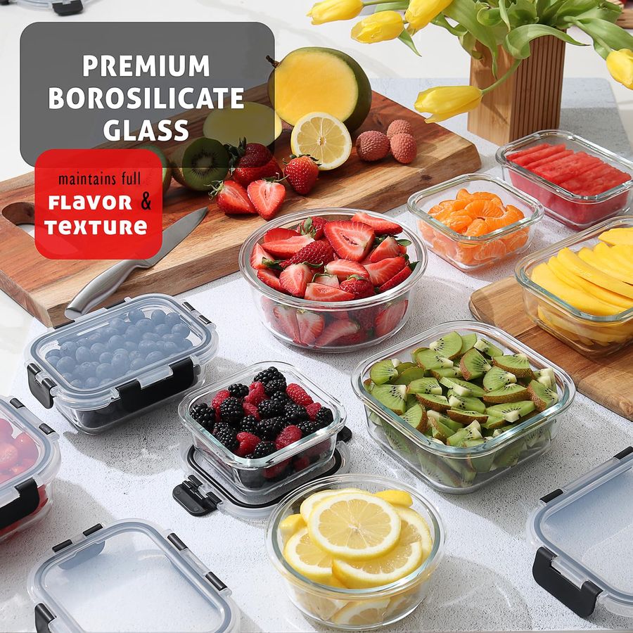 48pc Glass Storage Containers  - Meal Prep Containers recensie en prijs