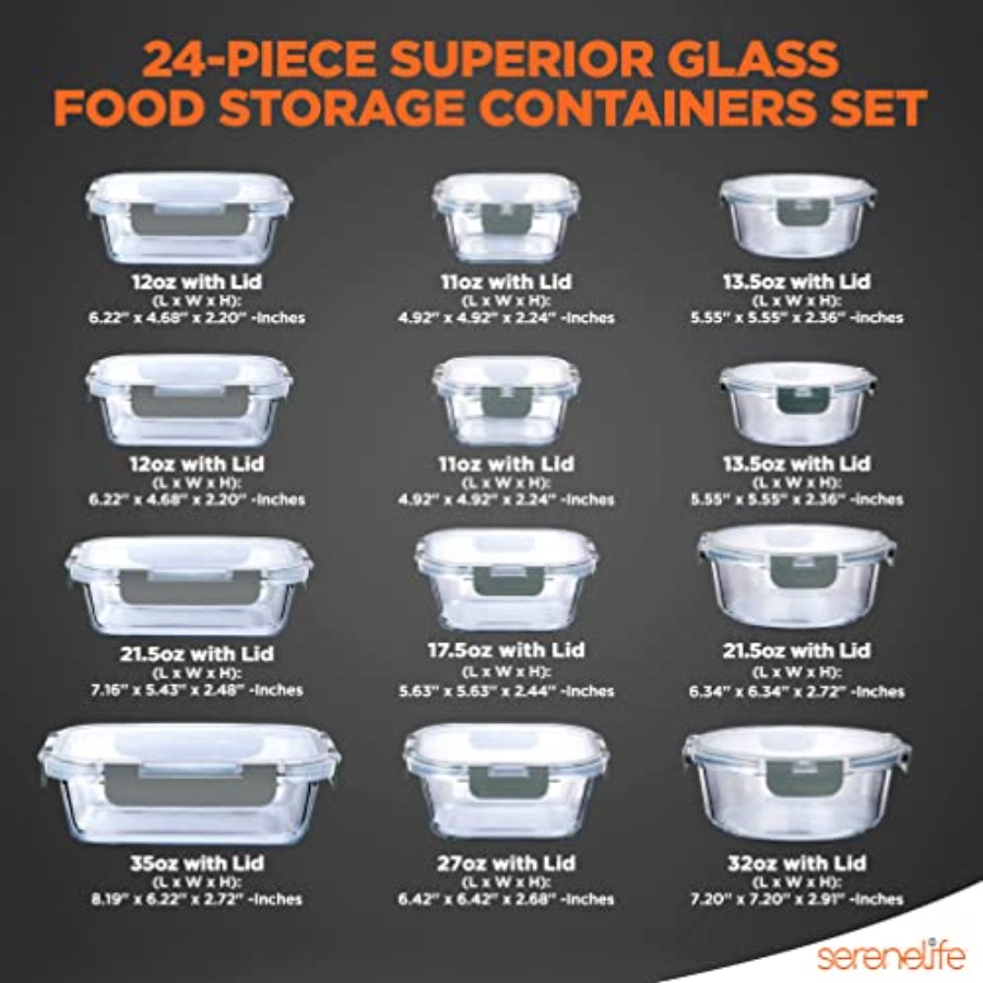 24 Pcs Glass Storage Container - Pro Meal Prep recensie en prijs