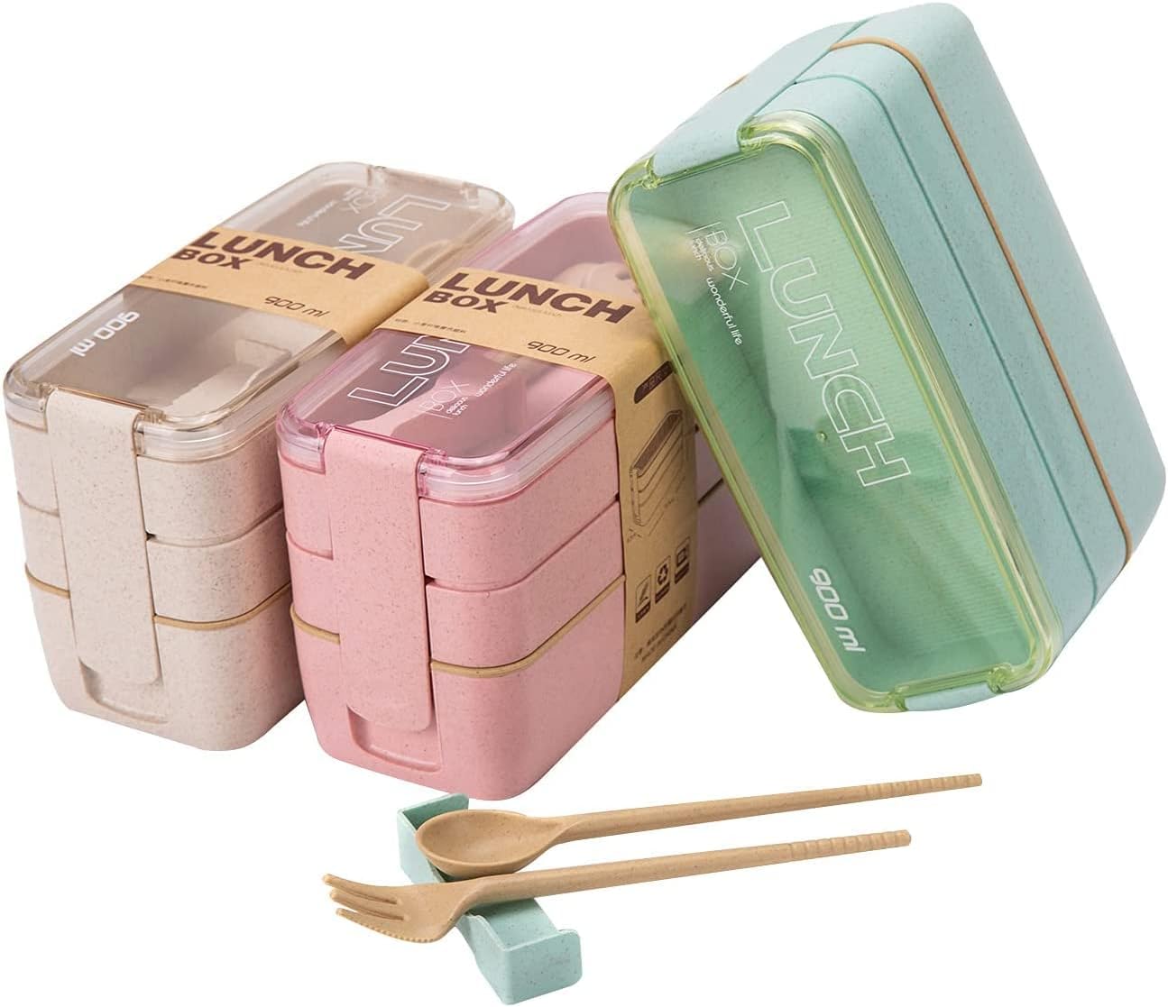 Rarapop 3 Pack Stackable Bento - Meal Prep Japanese recensie en prijs