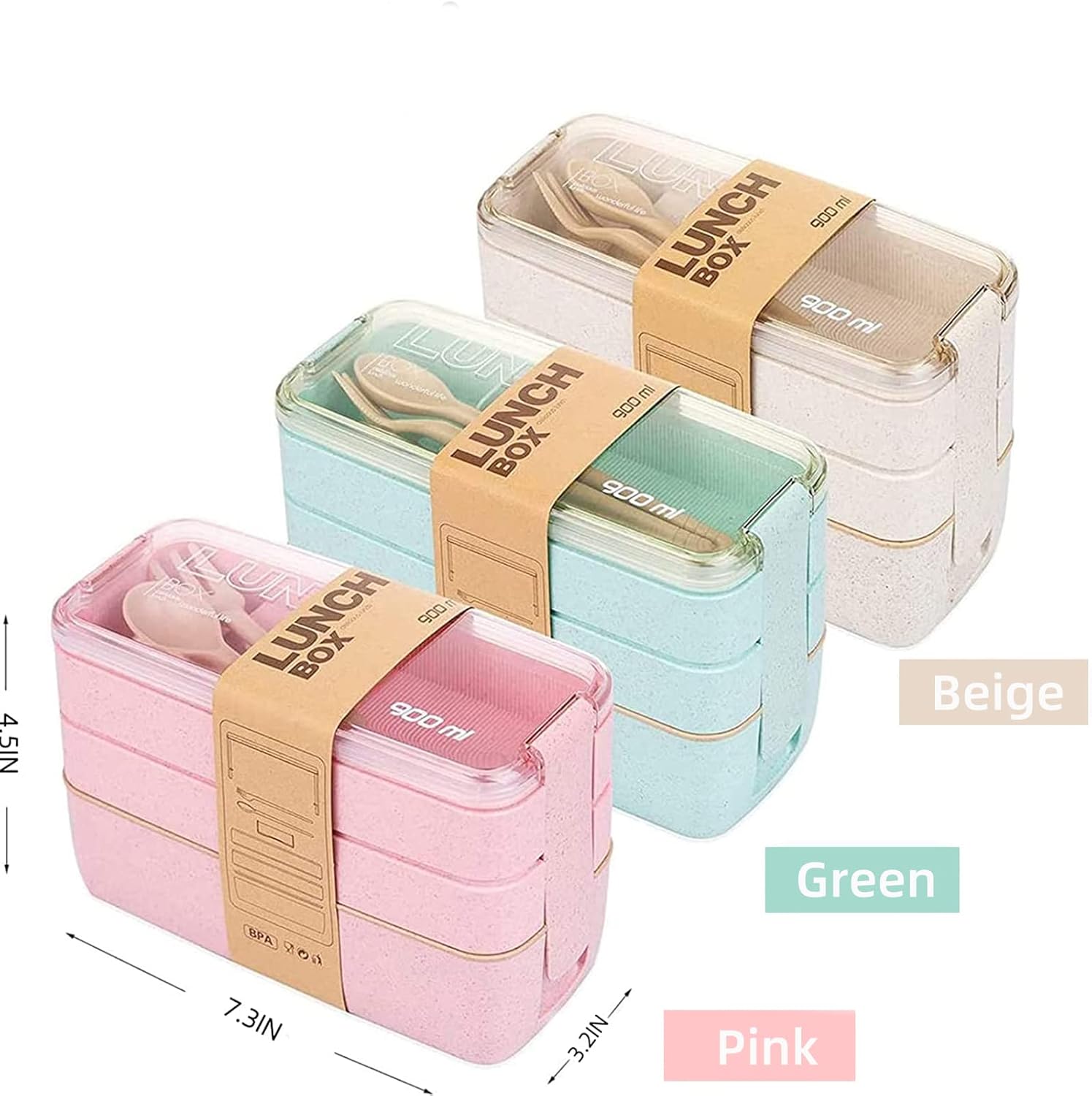 Rarapop 3 Pack Stackable Bento - Meal Prep Japanese recensie en prijs