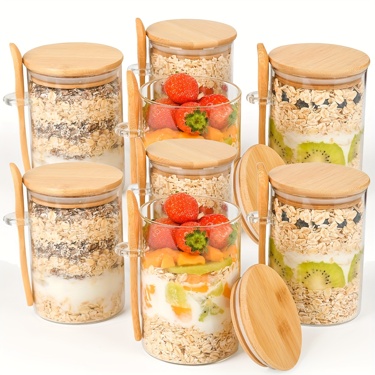 Set of 4 Or 8pcs of 16Oz Glass - Meal Prep Oatmeal Jars recensie en prijs