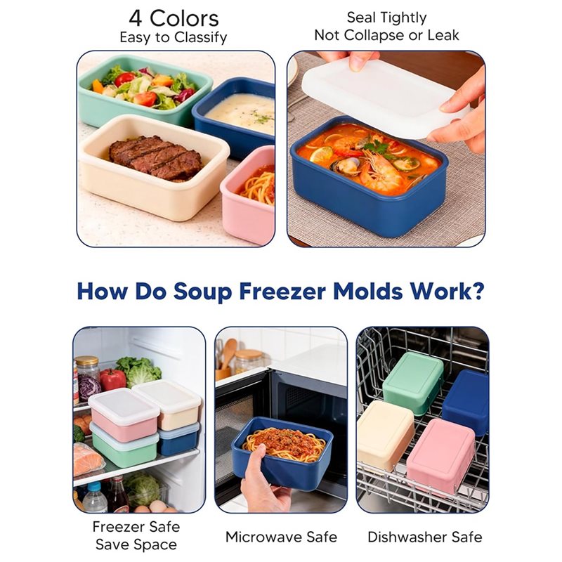 AB33-4-Pack Silicone Freezer M - Meal Prep Containers recensie en prijs