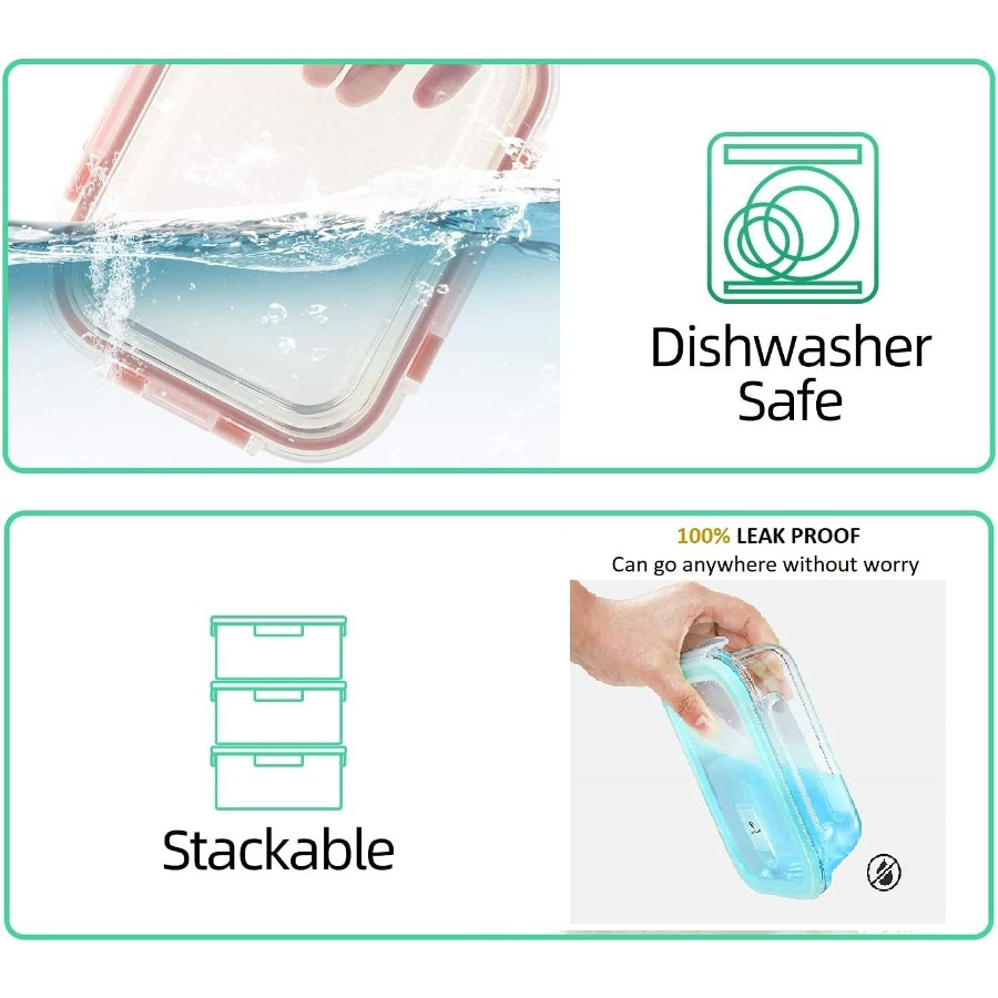 Glass Containers BPA-Free Lock - Meal Prep Containers recensie en prijs