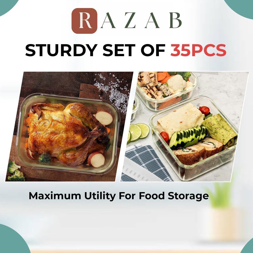 Pc Set Glass Food Storage Cont - Meal Prep Containers recensie en prijs