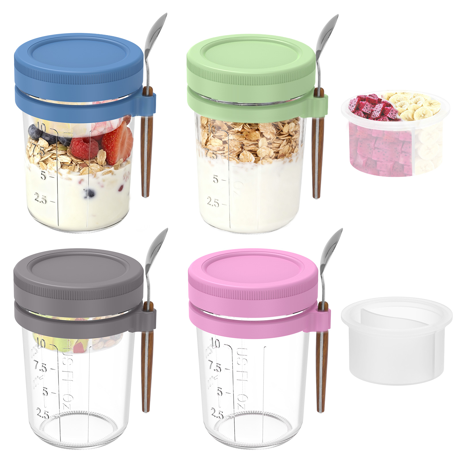 Overnight Oats Container with  - Meal Prep Oatmeal Jars recensie en prijs