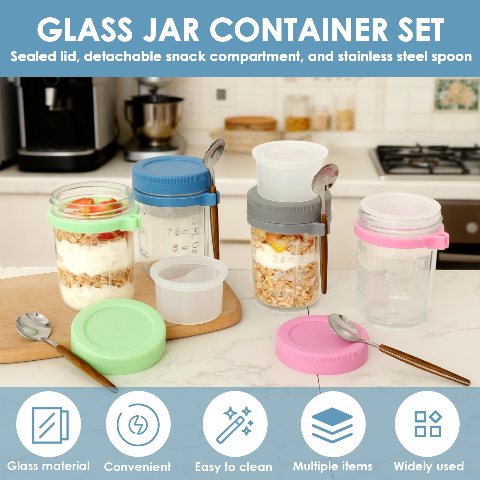 Overnight Oats Container with  - Meal Prep Oatmeal Jars recensie en prijs